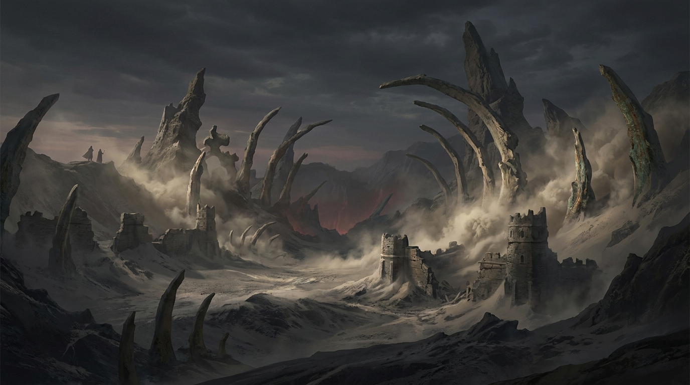 Colossal bone formations crossing the Valley of Bones